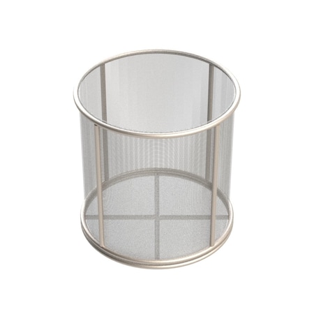 Anysizebasket Round Wire Mesh Basket: 6Dia. x 6H, 304 SS, 3/16 Rod Frame, No Handles, Mesh: 30 x .012 TMT-060RND060-N30S